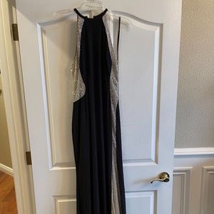 formal black and gold dress